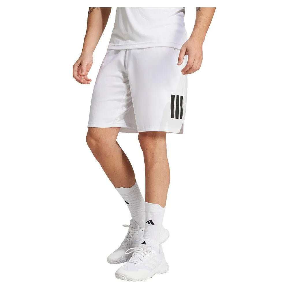 Men's Club 3 Stripe 7 inch Tennis Short White