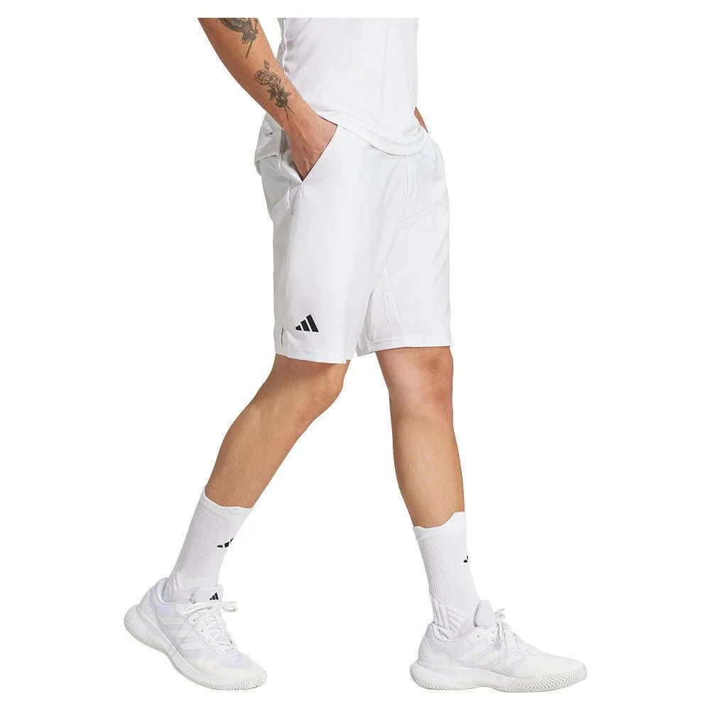 Men's Club 3 Stripe 7 inch Tennis Short White