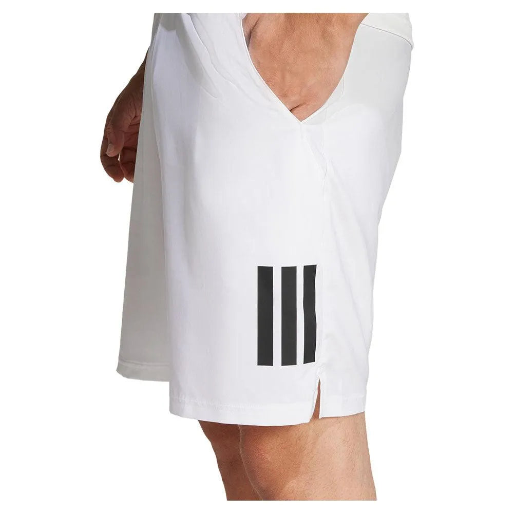 Men's Club 3 Stripe 7 inch Tennis Short White