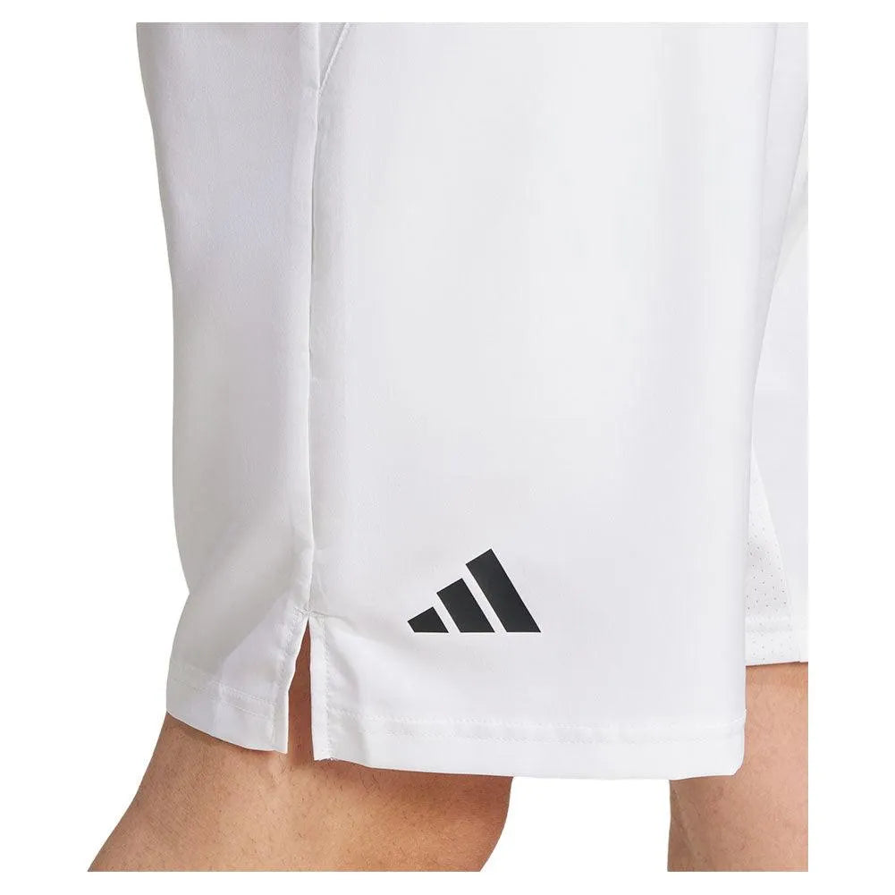 Men's Club 3 Stripe 7 inch Tennis Short White