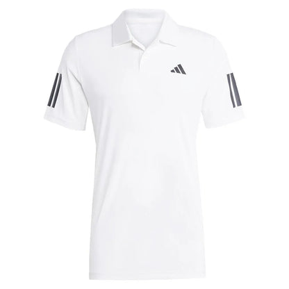Men's Club 3 Stripe Tennis Polo White-Apparel-Adidas-JE0412-S25-1-Tennis Express