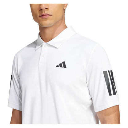 Men's Club 3 Stripe Tennis Polo White