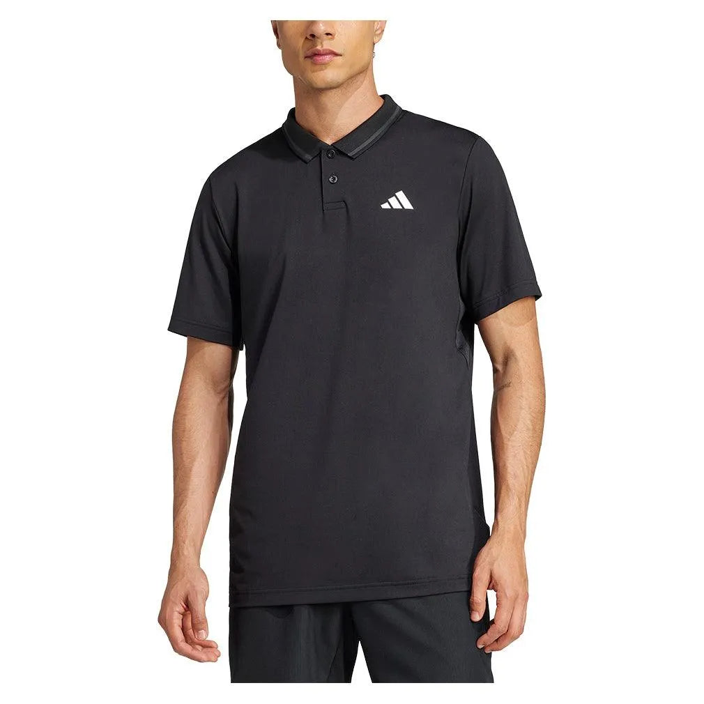 Men's Club Pique Tennis Polo Black
