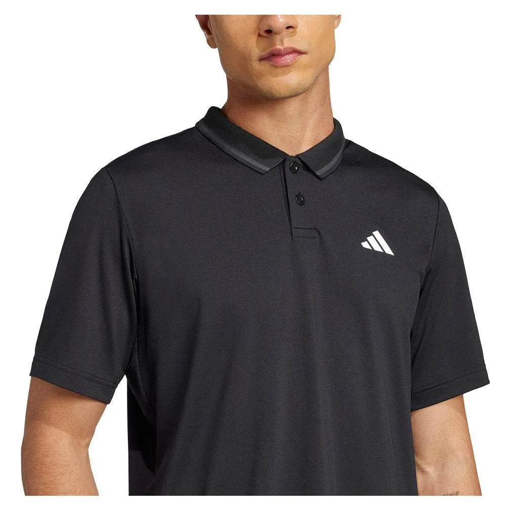 Men's Club Pique Tennis Polo Black