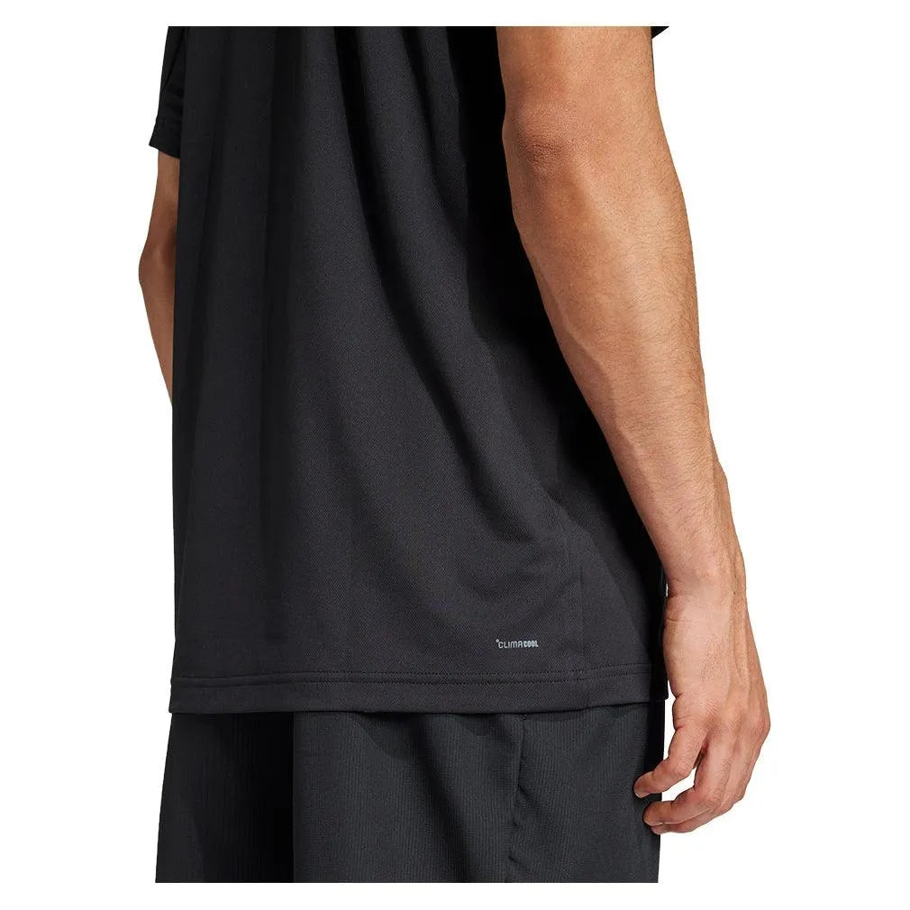 Men's Club Pique Tennis Polo Black