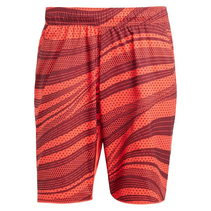 Men's Club Graphic 9 Inch Tennis Short Semi Lucid Red and Shadow Red-Apparel-Adidas-JF8427-S25-1_d7148e6d-f5f8-4db3-a1b9-b729aa968545-Tennis Express