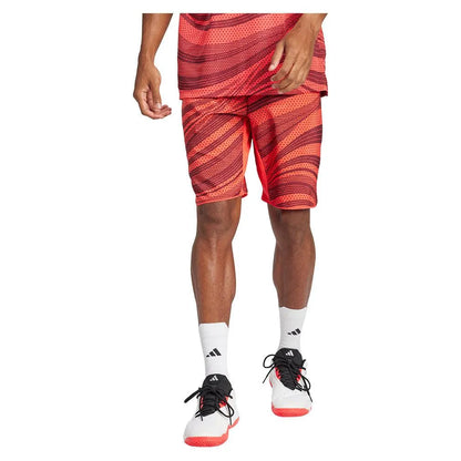Men's Club Graphic 9 Inch Tennis Short Semi Lucid Red and Shadow Red