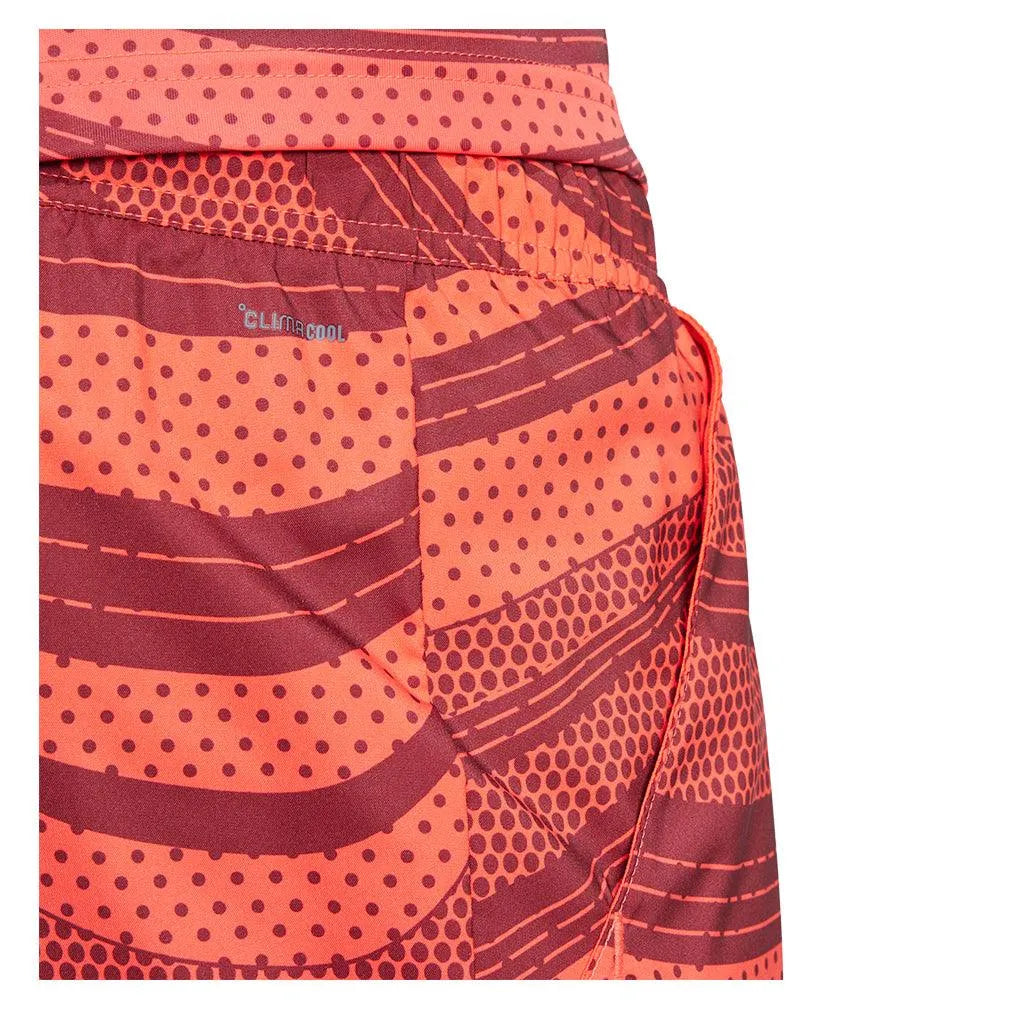 Men's Club Graphic 9 Inch Tennis Short Semi Lucid Red and Shadow Red
