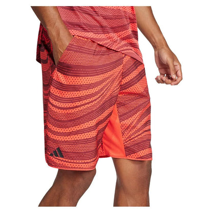 Men's Club Graphic 9 Inch Tennis Short Semi Lucid Red and Shadow Red