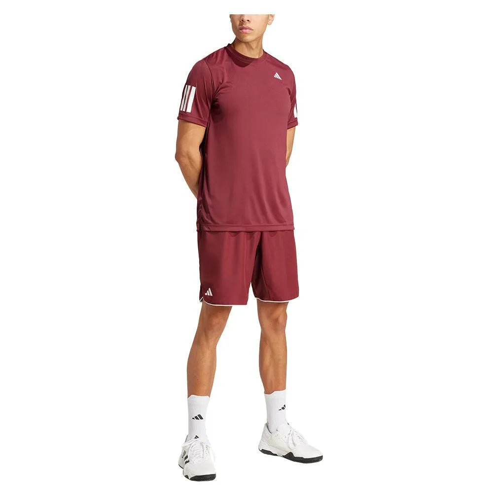 Men's Club 9 inch Tennis Short Shadow Red