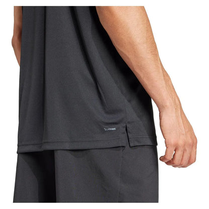 Men's Club 3 Stripe Tennis Polo Black