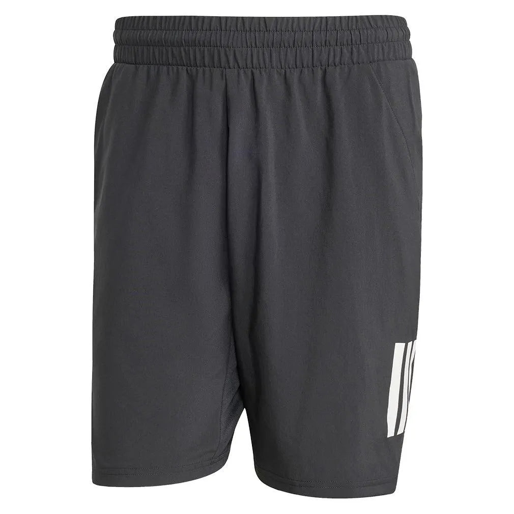 Men's Club 3 Stripe 7 inch Tennis Short Black-Apparel-Adidas-JG3589-S25-1-Tennis Express