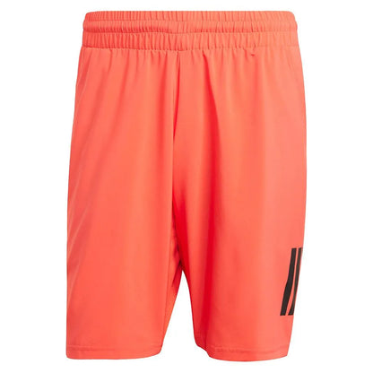 Men's Club 3 Stripe 9 inch Tennis Shorts Semi Lucid Red-Apparel-Adidas-JG3591-S25-1_cf7a7bec-1fa5-4682-8fb6-d98bd9a47f19-Tennis Express