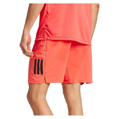 Men's Club 3 Stripe 9 inch Tennis Shorts Semi Lucid Red