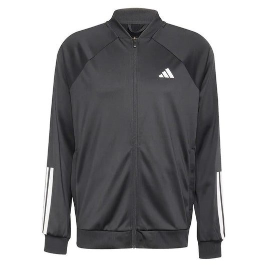 Men's 3 Stripe Knit Tennis Jacket Black-Apparel-Adidas-JH3279-S25-1-Tennis Express