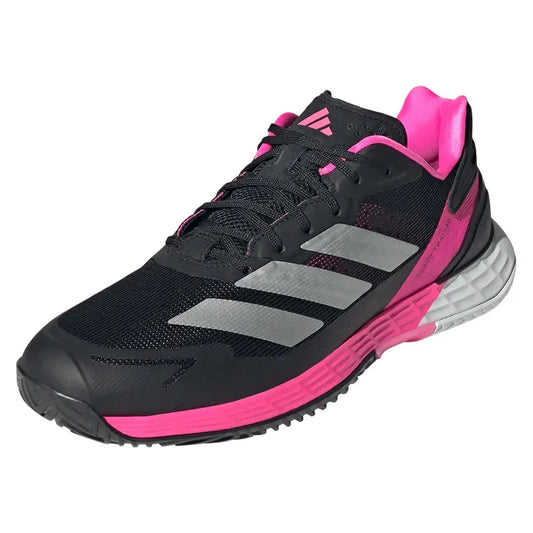 Men's Defiant Speed 2 Tennis Shoes Core Black and Silver Metallic-Footwear-Adidas-JH5139-H25-y-Tennis Express