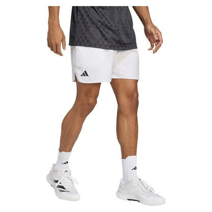 Men's Club Graphic 7 Inch Tennis Short White and Dash Grey