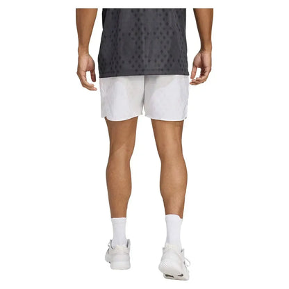Men's Club Graphic 9 Inch Tennis Short White and Dash Grey