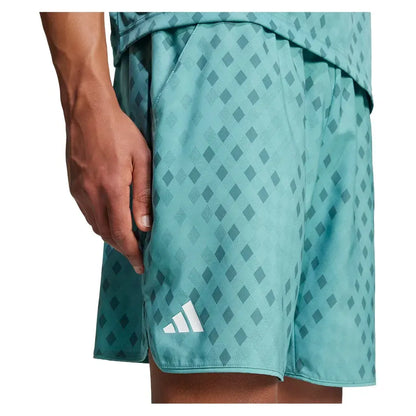 Men's Club Graphic 7 Inch Tennis Short Powder and Preloved Teal