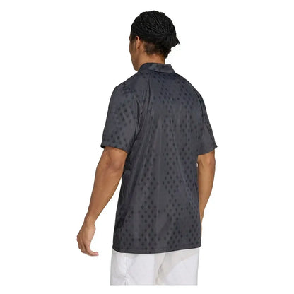 Men's Club Graphic Tennis Polo Carbon and Black