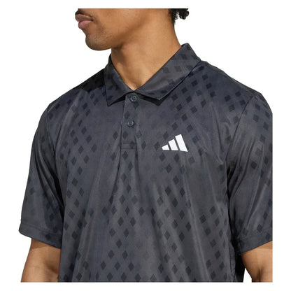 Men's Club Graphic Tennis Polo Carbon and Black