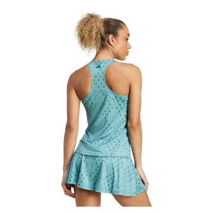 Women's Club Graphic Tennis Tank Powder Teal and Preloved Teal