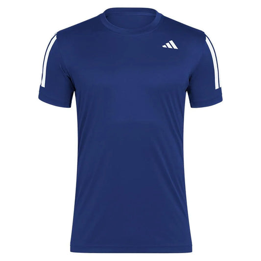 Men's Club 3 Stripe Tennis Top Dark Blue-Apparel-Adidas-JN5730-S25-1-1-[Sku]-Tennis Express