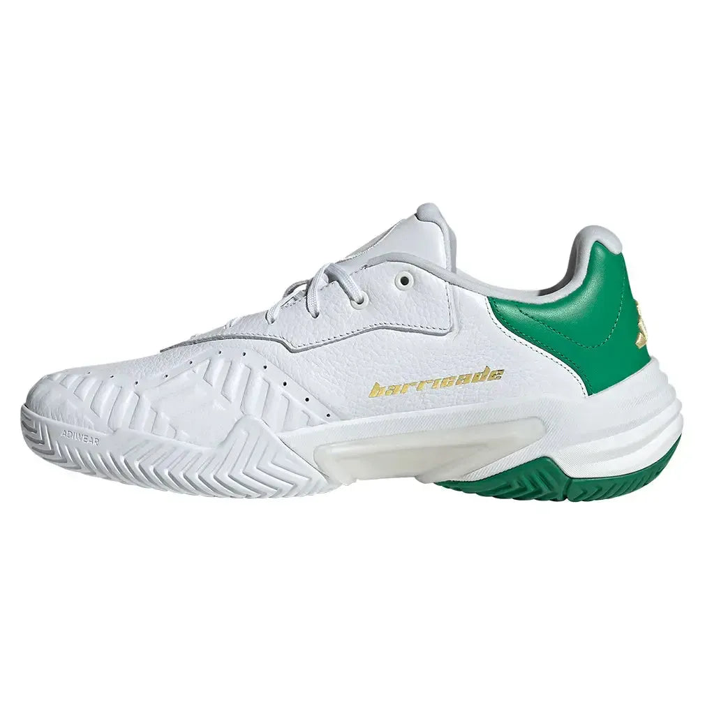 Men's Barricade 13 Leather Tennis Shoes Gold Metallic and Footwear White