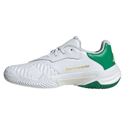 Men's Barricade 13 Leather Tennis Shoes Gold Metallic and Footwear White