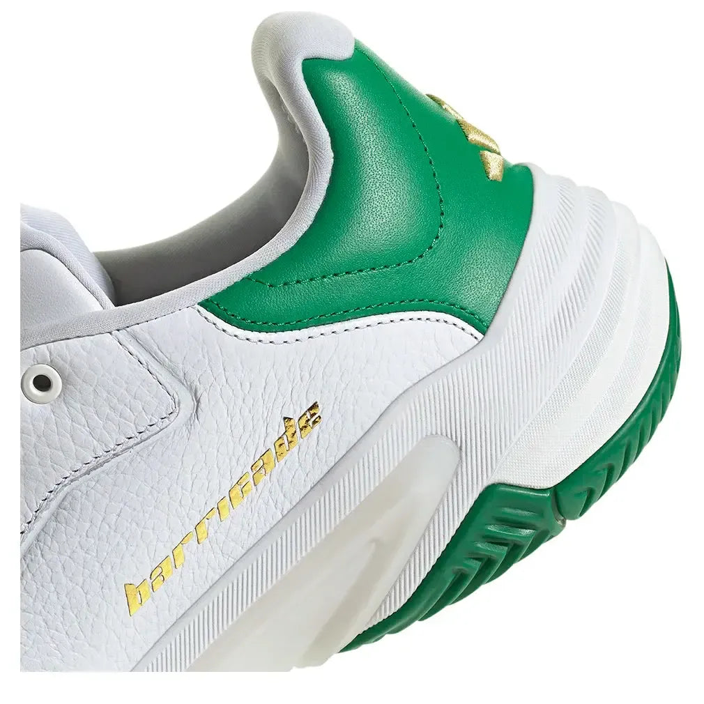 Men's Barricade 13 Leather Tennis Shoes Gold Metallic and Footwear White