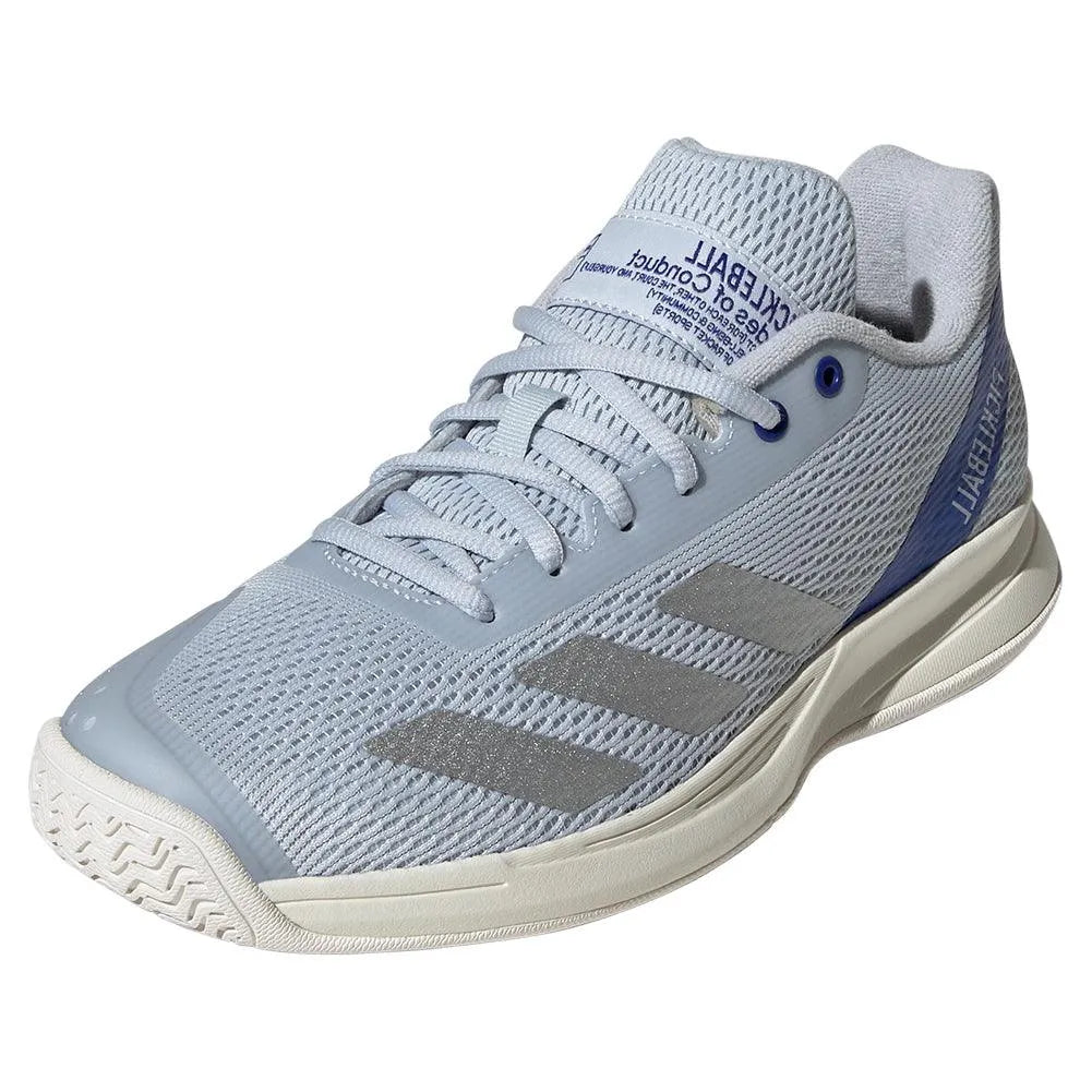 Women's Courtflash Pickleball Shoes Halo Blue and Lucid Blue-Footwear-Adidas-JQ3248-S25-Tennis Express