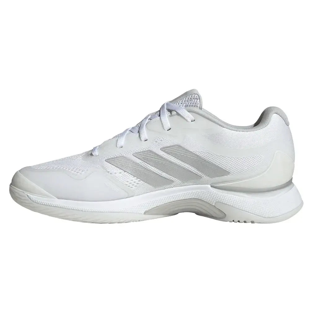 Women's Avacourt 3 Tennis Shoes Core White and Silver Metallic
