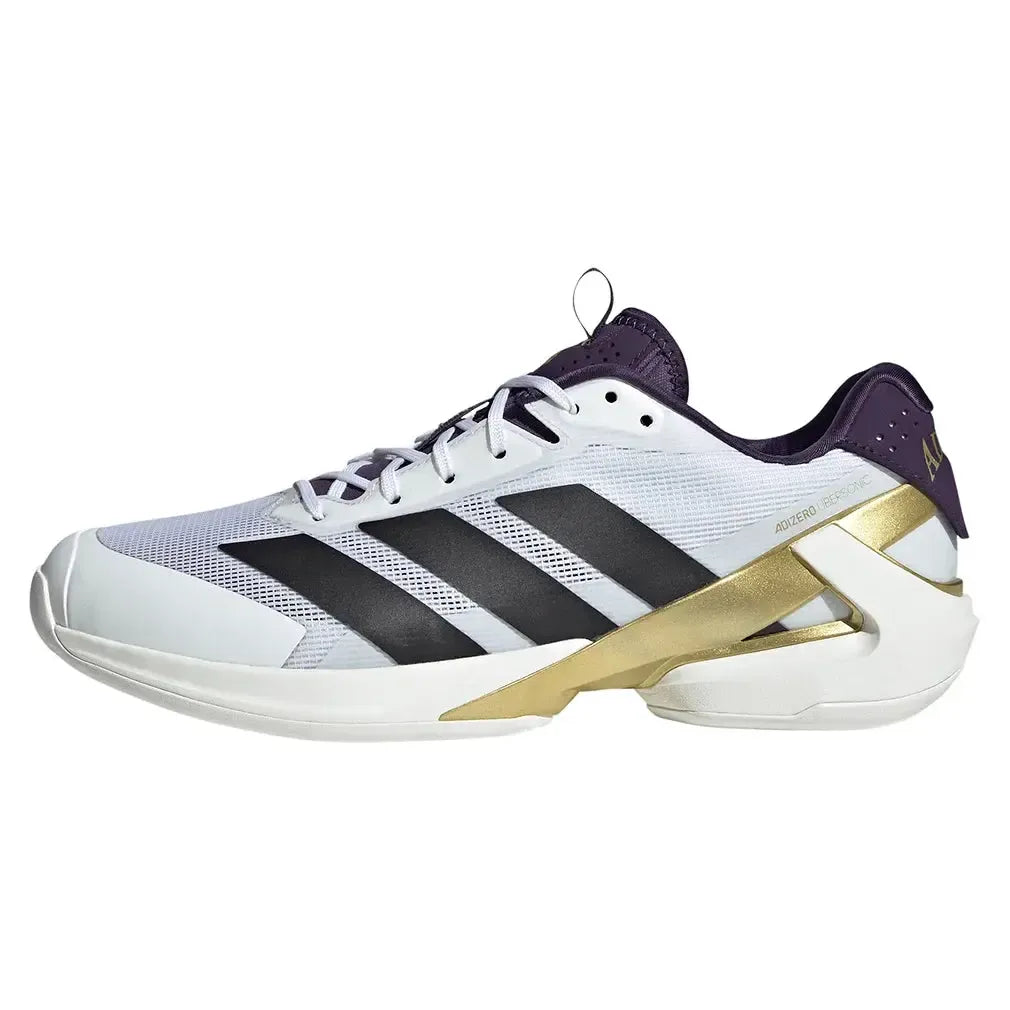 Men's adizero Ubersonic 5 Tennis Shoes Footwear White and Aurora Plum