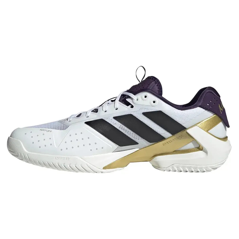 Men's adizero Ubersonic 5 Tennis Shoes Footwear White and Aurora Plum