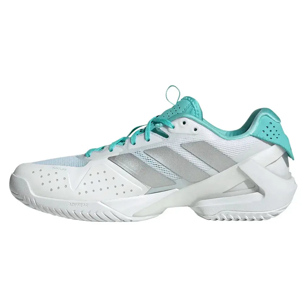 Women's adizero Ubersonic 5 Tennis Shoes Footwear White and Silver Metallic