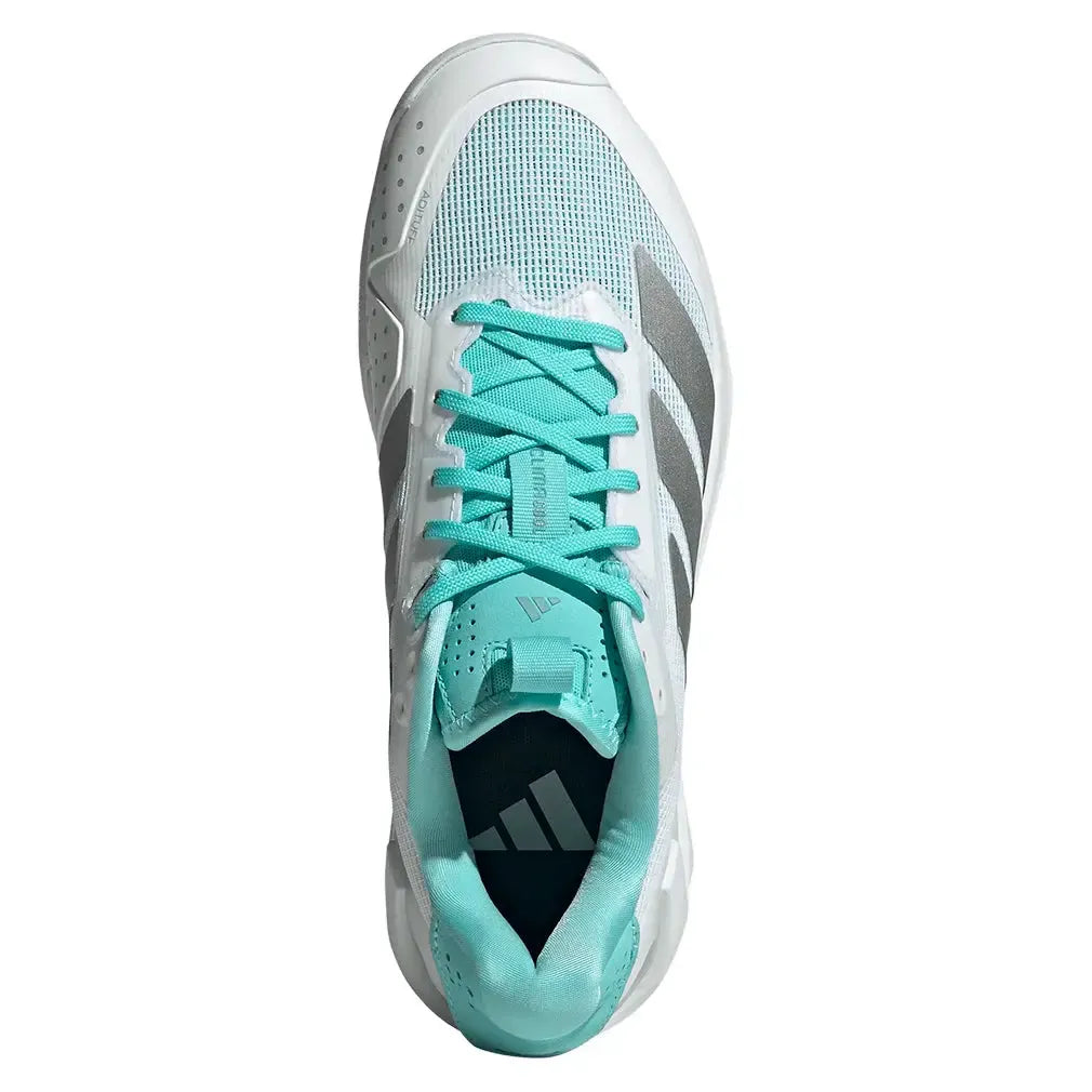 Women's adizero Ubersonic 5 Tennis Shoes Footwear White and Silver Metallic