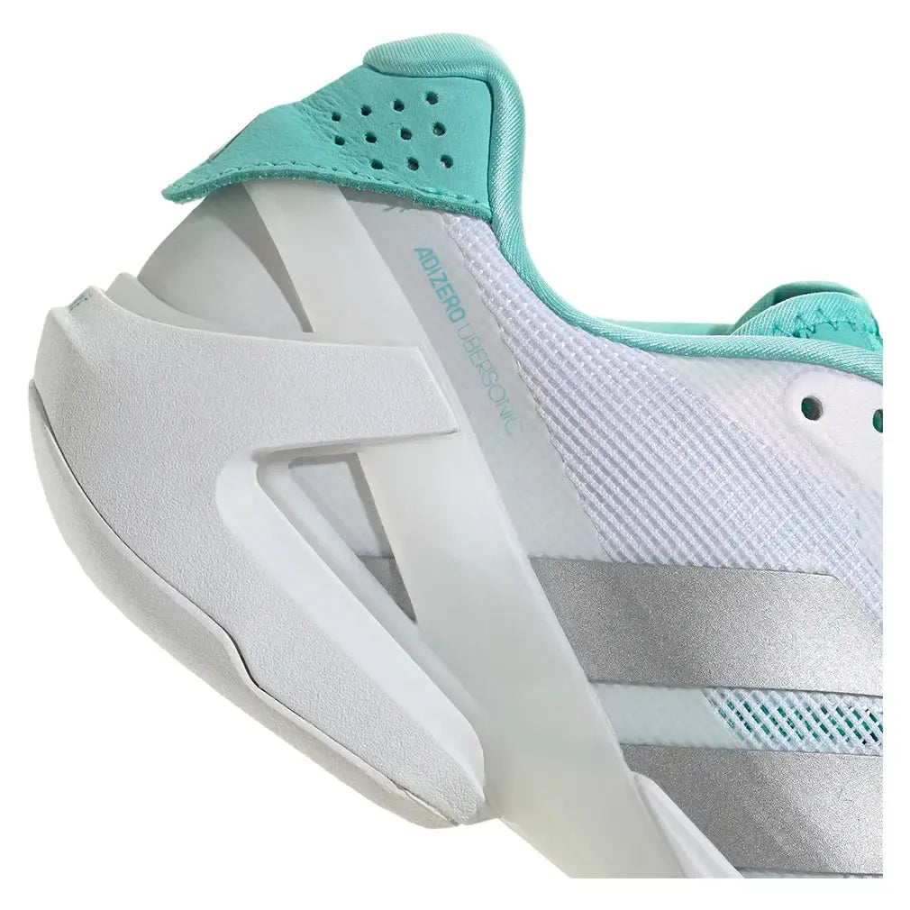 Women's adizero Ubersonic 5 Tennis Shoes Footwear White and Silver Metallic