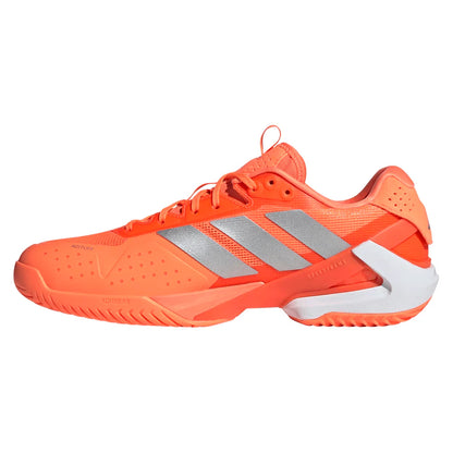 Men's Adizero Ubersonic 5 Tennis Shoes Lucid Orange and Silver Metallic