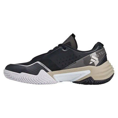 Women's Stella McCartney Barricade Tennis Shoes Core Black and Silver Metallic