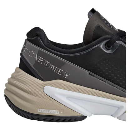 Women's Stella McCartney Barricade Tennis Shoes Core Black and Silver Metallic