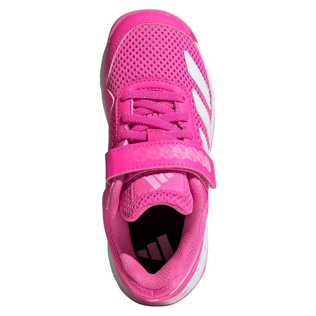 Juniors' Courtflash Tennis Shoes Lucid PInk and Core White