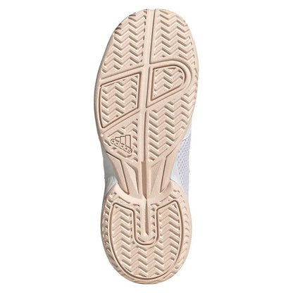 Juniors' Courtflash Tennis Shoes Core White and Wonder Quartz