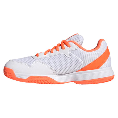 Juniors' Courtflash Tennis Shoes Lucid Orange and Core White