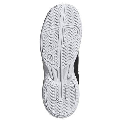 Juniors' Courtflash Tennis Shoes Core Black and Silver Metallic