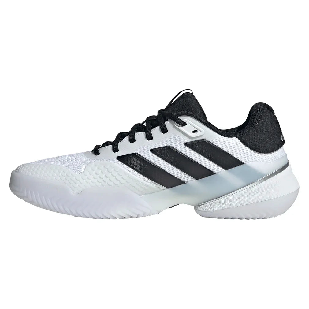Men's Barricade 14 Tennis Shoes Core White and Black and Lucid Red
