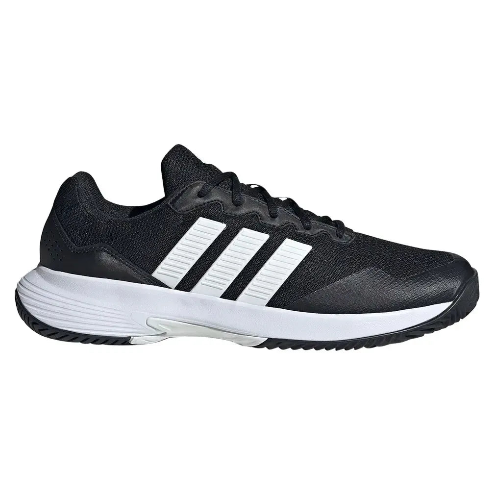 Juniors' GameCourt 2 Tennis Shoes Core Black and Silver Metallic