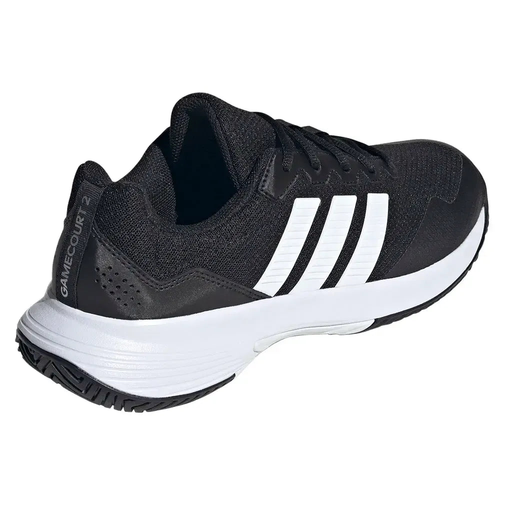 Juniors' GameCourt 2 Tennis Shoes Core Black and Silver Metallic