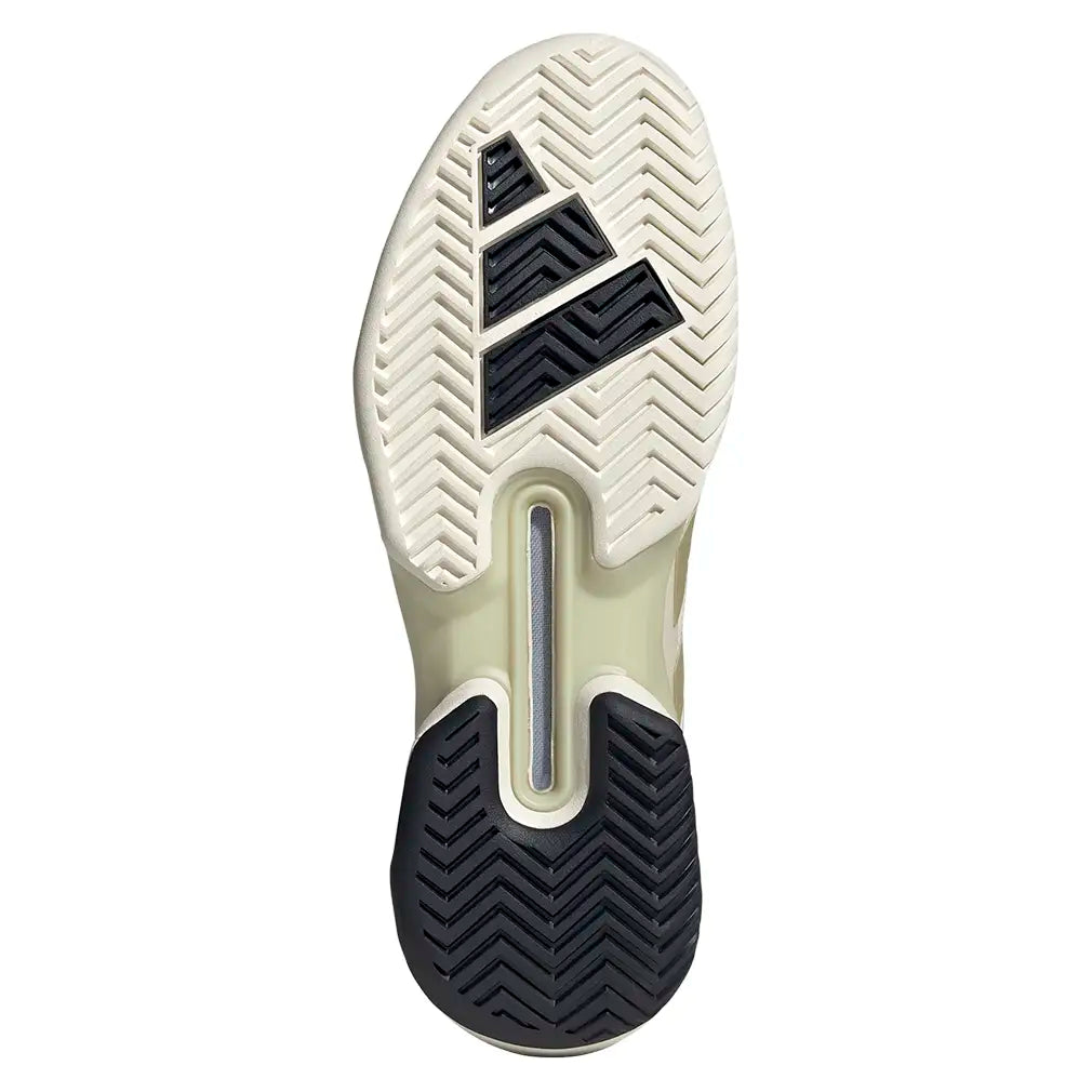 Men's Adizero Ubersonic 5 Tennis Shoes Chalk White and Ice Gold Metallic