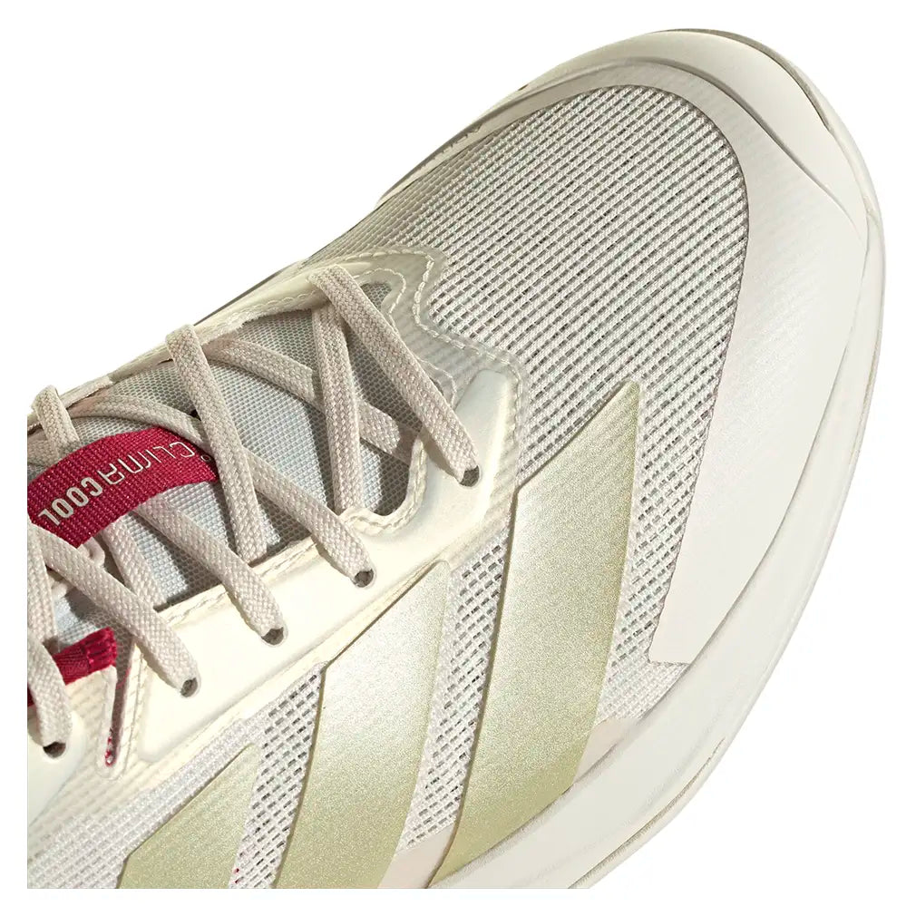 Men's Adizero Ubersonic 5 Tennis Shoes Chalk White and Ice Gold Metallic
