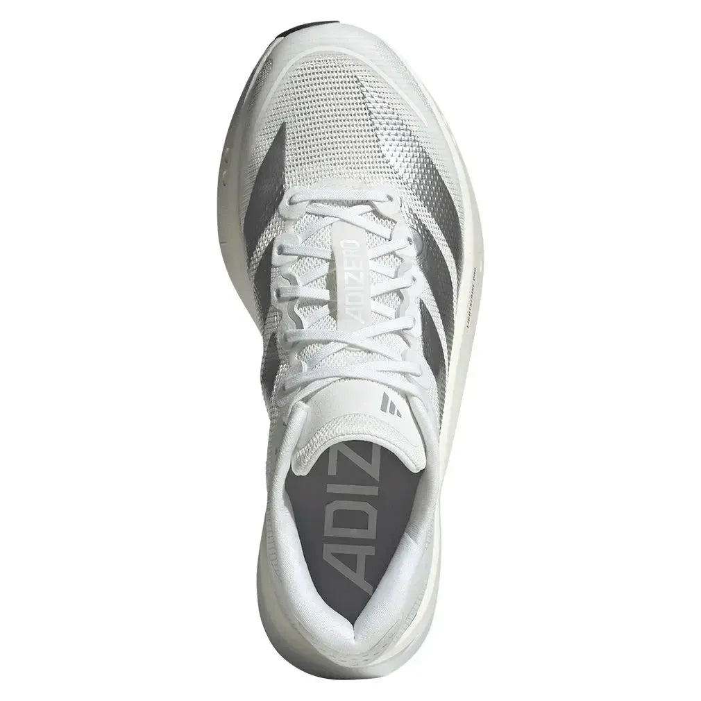 Women's Adizero Boston 13 Running Shoes Footwear White and Matte Silver